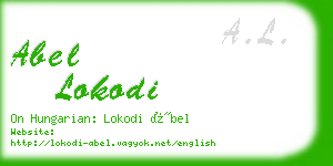 abel lokodi business card